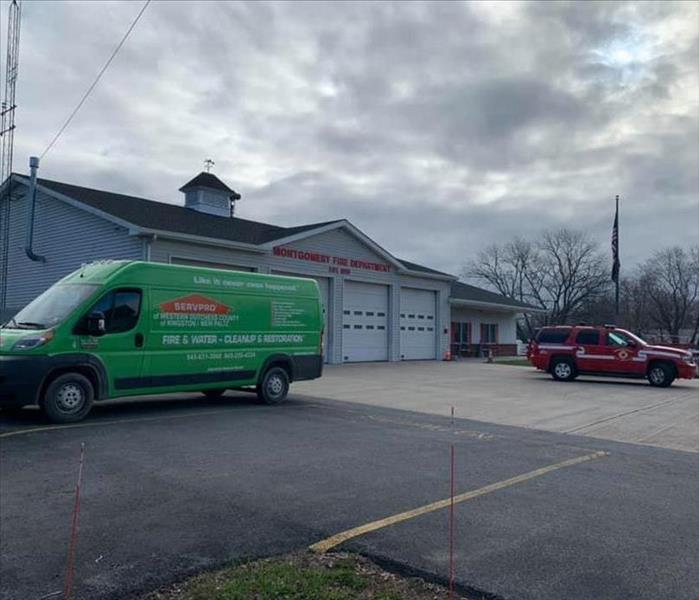A photo of a SERVPRO van at the Montgomery Fire House